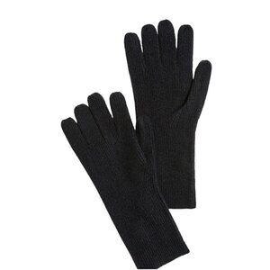 NWT J. Crew Long Black Knit Gloves in Extra-Soft Yarn, One Size
